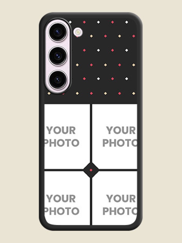 Custom Multicolor Dotted Pattern with 4 Image Holder on Space Black Custom Soft Matte Phone Cases - Samsung Galaxy S23 Plus 5G - alternate view