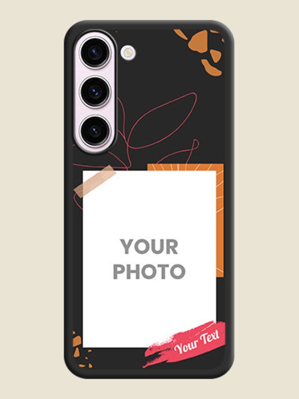 Custom Orange Photo Frame on Space Black Custom Soft Matte Phone Back Cover - Samsung Galaxy S23 Plus 5G - alternate view