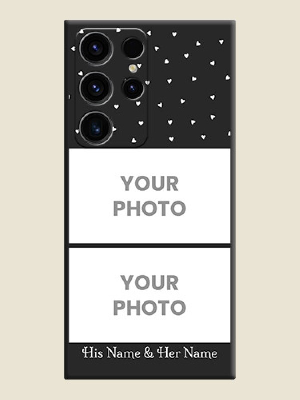 Custom Miniature Love Symbols with Name on Space Black Custom Soft Matte Back Cover - Samsung Galaxy S23 Ultra 5G - alternate view