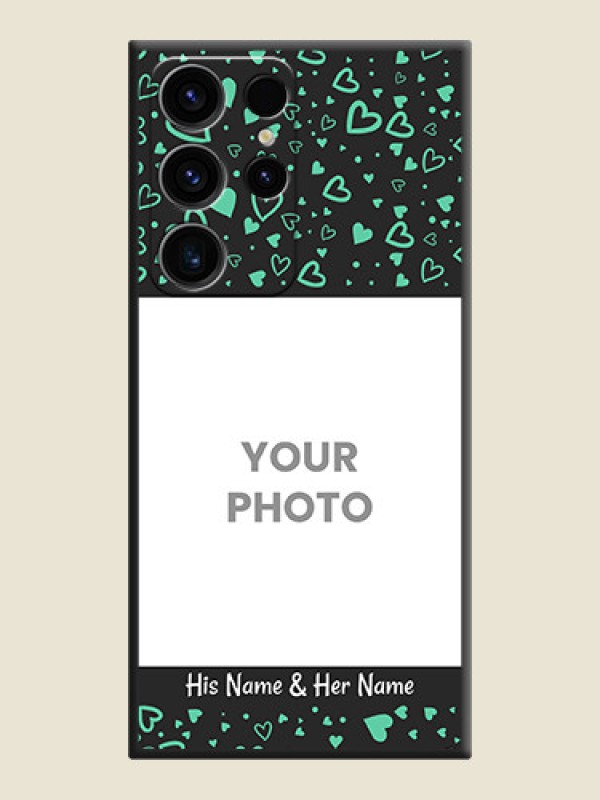 Custom Sea Green Indefinite Love Pattern on Photo on Space Black Soft Matte Mobile Cover - Samsung Galaxy S23 Ultra 5G - alternate view