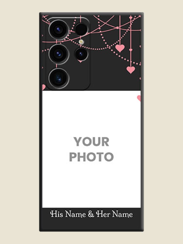 Custom Pink Love Hangings with Text on Space Black Custom Soft Matte Back Cover - Samsung Galaxy S23 Ultra 5G - alternate view