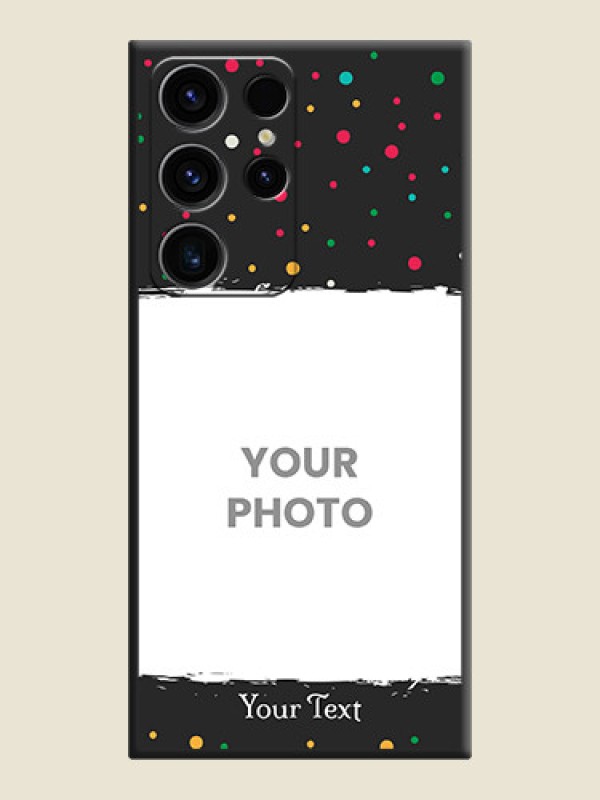 Custom Multicolor Dotted Pattern with Text on Space Black Custom Soft Matte Phone Back Cover - Samsung Galaxy S23 Ultra 5G - alternate view
