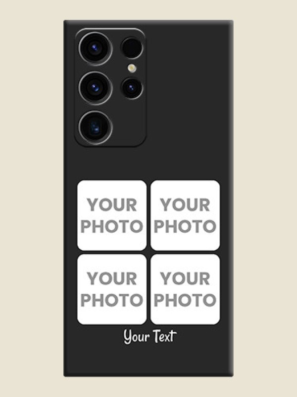 Custom Floral Art with 6 Image Holder on Photo on Space Black Soft Matte Mobile Case - Samsung Galaxy S23 Ultra 5G - alternate view