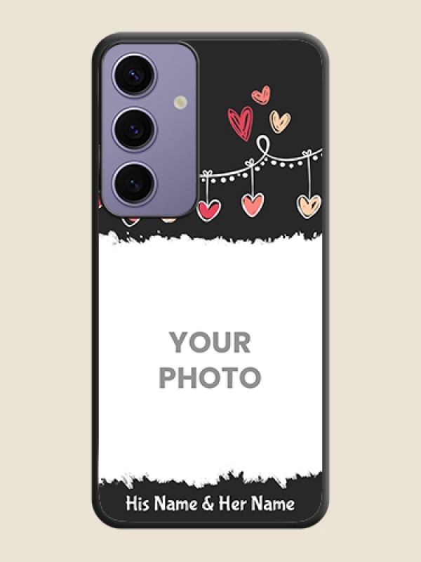 Custom Pink Love Hangings with Name on Space Black Custom Soft Matte Phone Cases - Galaxy S24 5G - alternate view