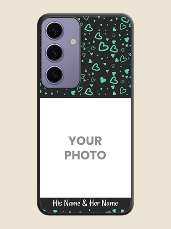 Custom Sea Green Indefinite Love Pattern - Photo on Space Black Soft Matte Mobile Cover - Galaxy S24 5G - alternate view