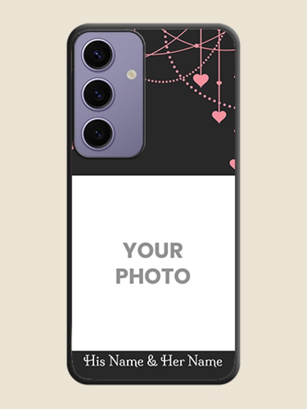 Custom Pink Love Hangings with Text on Space Black Custom Soft Matte Back Cover - Galaxy S24 5G - alternate view