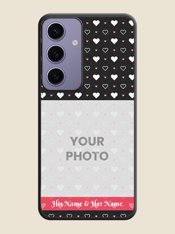 Custom White Color Love Symbols with Text Design - Photo on Space Black Soft Matte Phone Cover - Galaxy S24 5G - alternate view