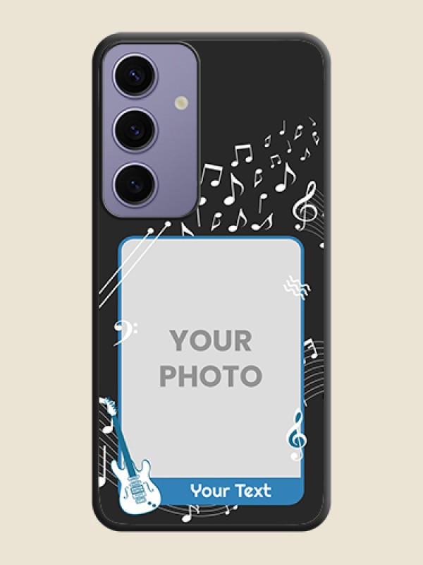 Custom Musical Theme Design with Text - Photo on Space Black Soft Matte Mobile Case - Galaxy S24 5G - alternate view