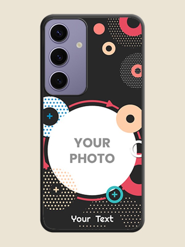 Custom Multicoloured Round Image on Personalised Space Black Soft Matte Cases - Galaxy S24 5G - alternate view