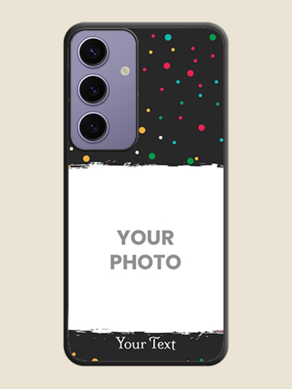 Custom Multicolor Dotted Pattern with Text on Space Black Custom Soft Matte Phone Back Cover - Galaxy S24 5G - alternate view