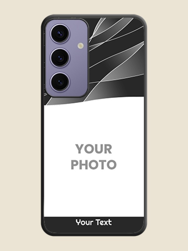 Custom Mixed Wave Lines - Photo on Space Black Soft Matte Mobile Cover - Galaxy S24 5G - alternate view