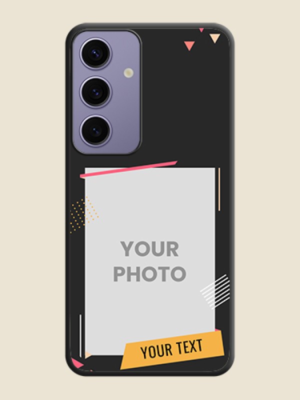 Custom Photo Frame with Triangle Small Dots - Photo on Space Black Soft Matte Back Cover - Galaxy S24 5G - alternate view