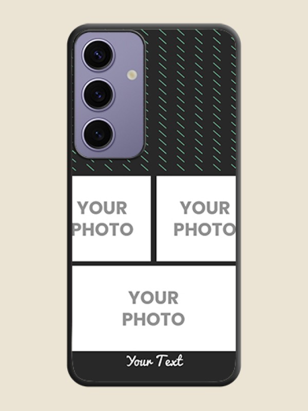 Custom Cross Dotted Pattern with 2 Image Holder on Personalised Space Black Soft Matte Cases - Galaxy S24 5G - alternate view