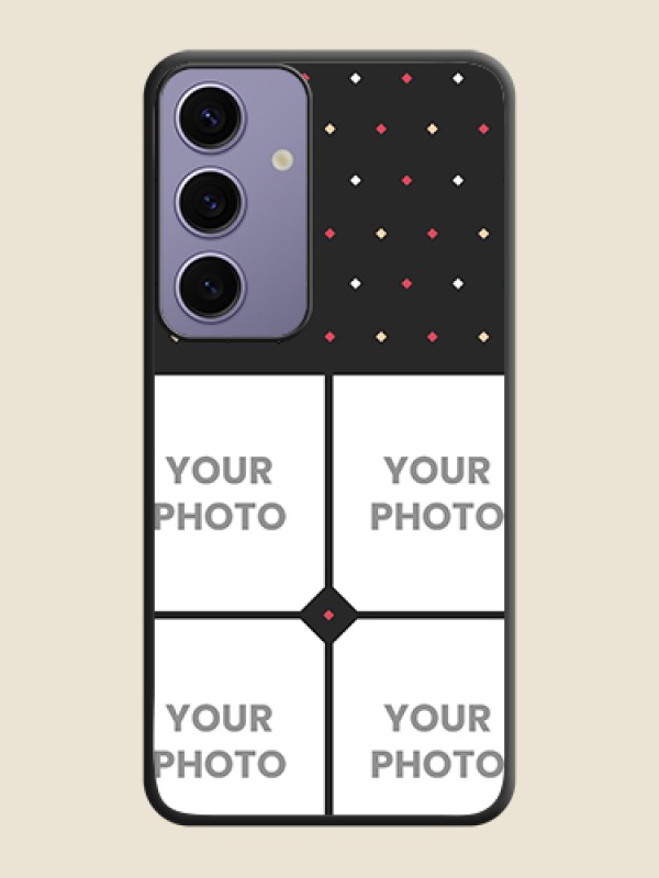 Custom Multicolor Dotted Pattern with 4 Image Holder on Space Black Custom Soft Matte Phone Cases - Galaxy S24 5G - alternate view