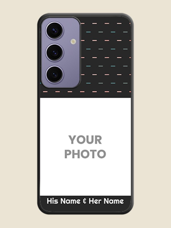 Custom Line Pattern Design with Text on Space Black Custom Soft Matte Phone Back Cover - Galaxy S24 5G - alternate view