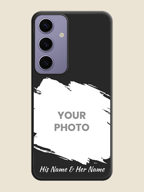 Custom Grunge Brush Strokes - Photo on Space Black Soft Matte Back Cover - Galaxy S24 5G - alternate view