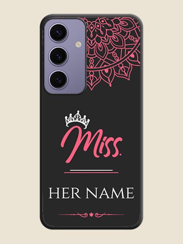Custom Mrs Name with Floral Design on Space Black Personalized Soft Matte Phone Covers - Galaxy S24 5G - alternate view