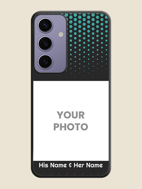 Custom Faded Dots with Grunge Photo Frame and Text on Space Black Custom Soft Matte Phone Cases - Galaxy S24 5G - alternate view