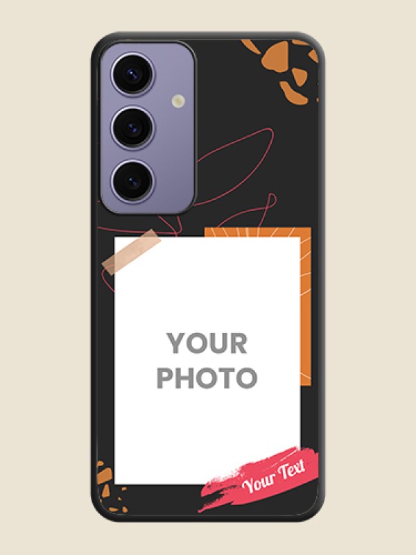 Custom Orange Photo Frame on Space Black Custom Soft Matte Phone Back Cover - Galaxy S24 5G - alternate view