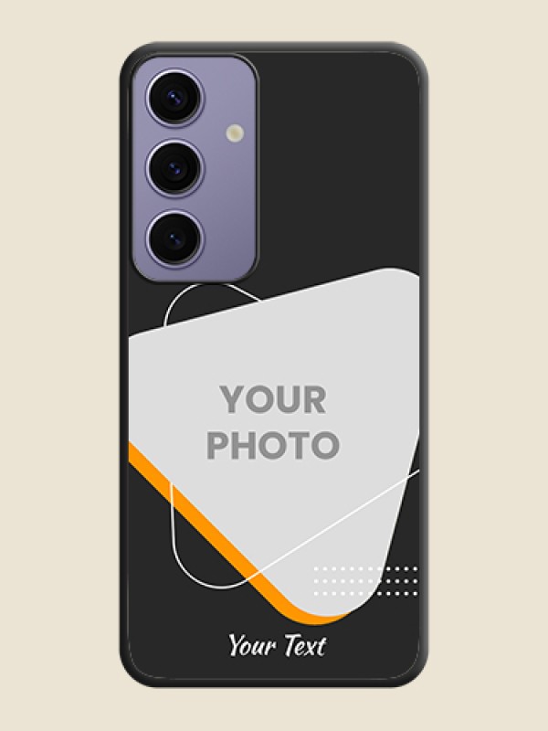 Custom Yellow Triangle - Photo on Space Black Soft Matte Phone Cover - Galaxy S24 5G - alternate view