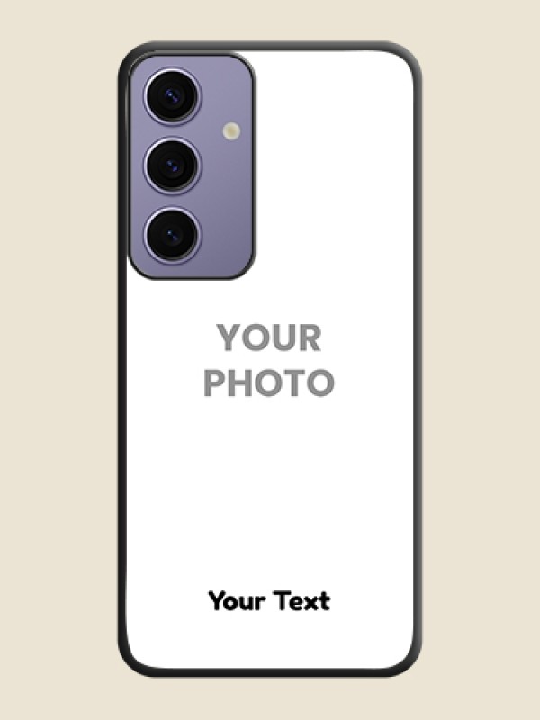 Custom Full Single Pic Upload With Text On Space Black Personalized Soft Matte Phone Covers - Galaxy S24 5G - alternate view