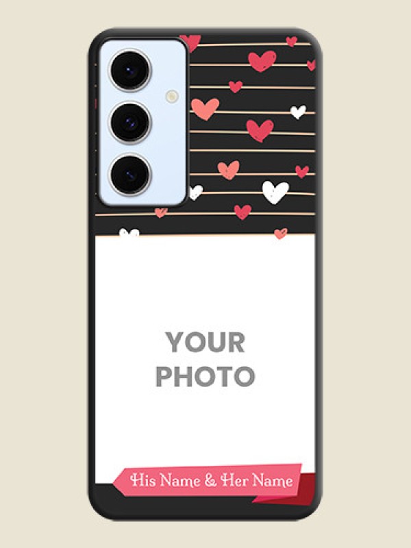 Custom Love Pattern with Name on Pink Ribbon on Photo On Space Black Custom Soft Matte Mobile Back Cover - Galaxy S24 FE 5G - alternate view