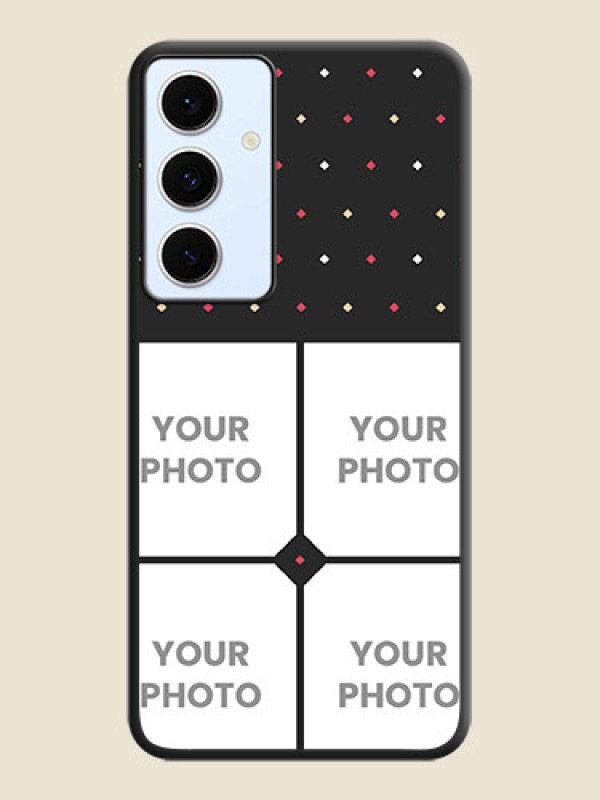 Custom Multicolor Dotted Pattern with 4 Image Holder On Space Black Custom Soft Matte Mobile Back Cover - Galaxy S24 FE 5G - alternate view