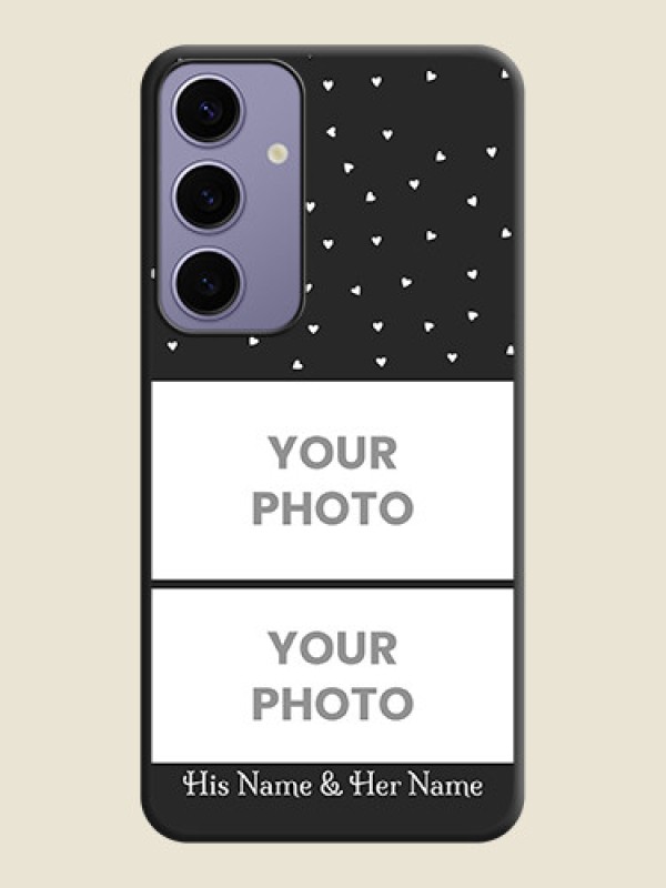 Custom Miniature Love Symbols with Name on Space Black Custom Soft Matte Back Cover - Galaxy S24 Plus 5G - alternate view