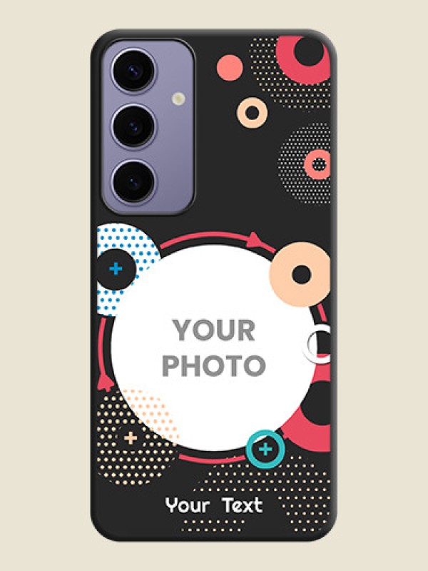 Custom Multicoloured Round Image on Personalised Space Black Soft Matte Cases - Galaxy S24 Plus 5G - alternate view