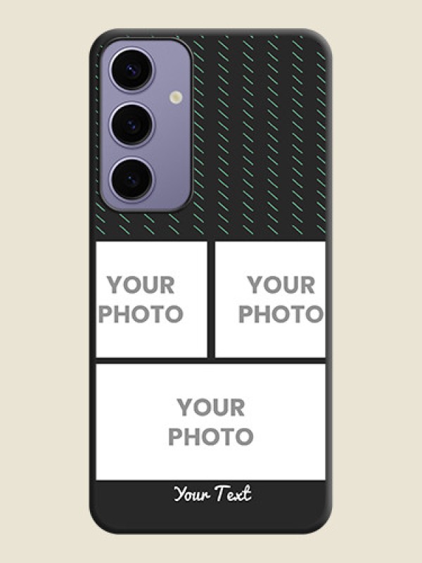 Custom Cross Dotted Pattern with 2 Image Holder on Personalised Space Black Soft Matte Cases - Galaxy S24 Plus 5G - alternate view