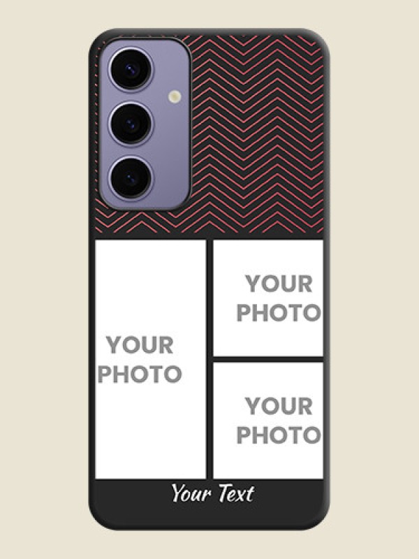 Custom Wave Pattern with 3 Image Holder on Space Black Custom Soft Matte Back Cover - Galaxy S24 Plus 5G - alternate view