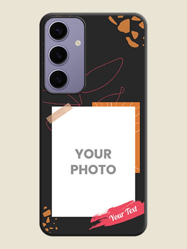 Custom Orange Photo Frame on Space Black Custom Soft Matte Phone Back Cover - Galaxy S24 Plus 5G - alternate view