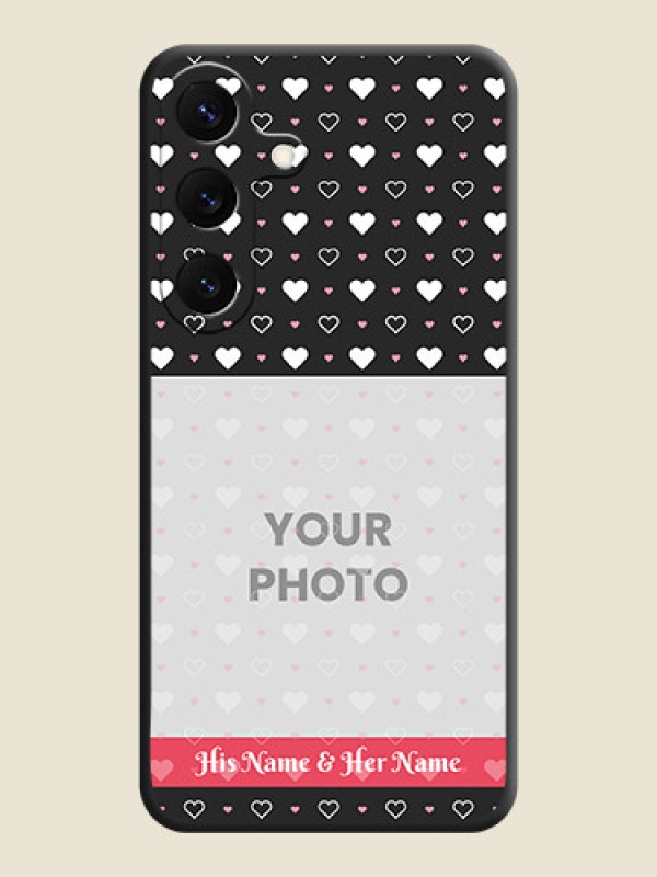 Custom White Color Love Symbols with Text Design on Photo On Space Black Custom Soft Matte Mobile Back Cover - Galaxy S25 5G - alternate view