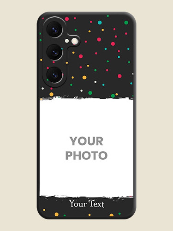 Custom Multicolor Dotted Pattern with Text On Space Black Custom Soft Matte Mobile Back Cover - Galaxy S25 5G - alternate view