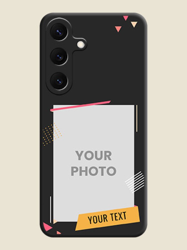 Custom Photo Frame with Triangle Small Dots on Photo On Space Black Custom Soft Matte Mobile Back Cover - Galaxy S25 5G - alternate view