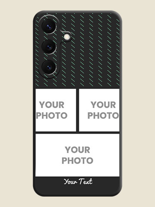 Custom Cross Dotted Pattern with 2 Image Holder On Space Black Custom Soft Matte Mobile Back Cover - Galaxy S25 5G - alternate view