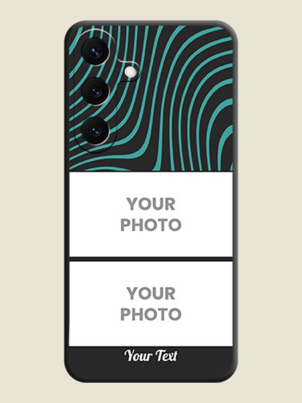 Custom Wave Pattern with 2 Image Holder On Space Black Custom Soft Matte Mobile Back Cover - Galaxy S25 5G - alternate view