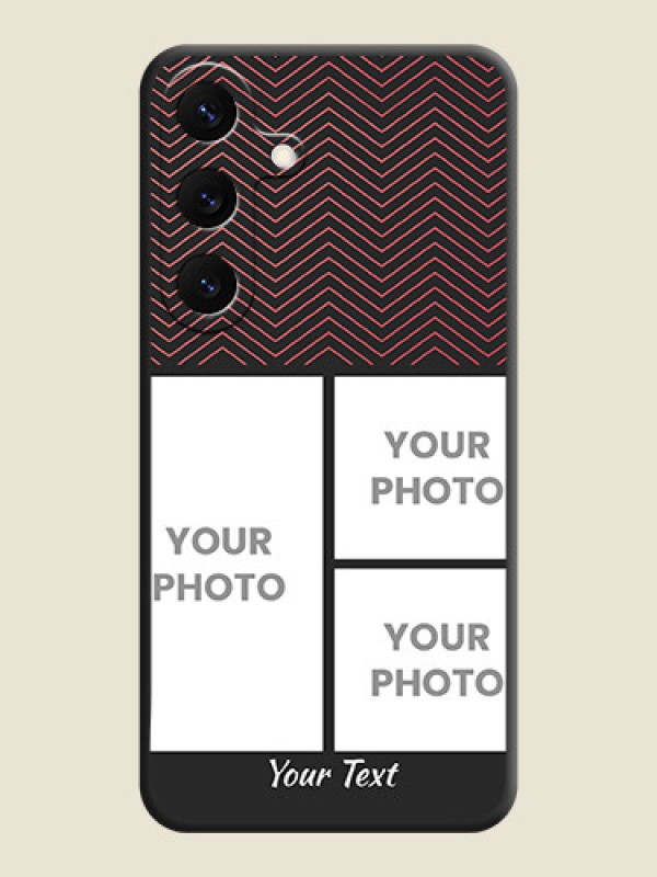 Custom Wave Pattern with 3 Image Holder On Space Black Custom Soft Matte Mobile Back Cover - Galaxy S25 5G - alternate view