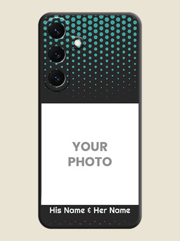 Custom Faded Dots with Grunge Photo Frame and Text On Space Black Custom Soft Matte Mobile Back Cover - Galaxy S25 5G - alternate view