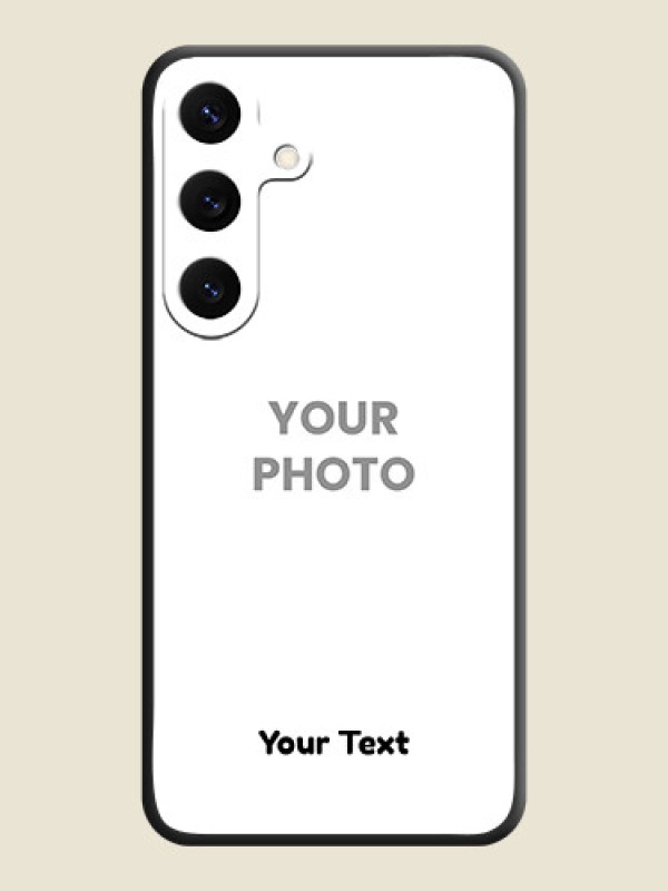 Custom Full Single Pic Upload With Text On Space Black Custom Soft Matte Mobile Back Cover - Galaxy S25 5G - alternate view
