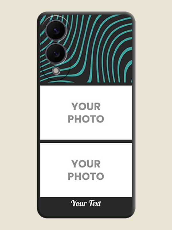 Custom Wave Pattern with 2 Image Holder On Space Black Custom Soft Matte Mobile Back Cover - Samsung Galaxy S25 Edge 5G - alternate view