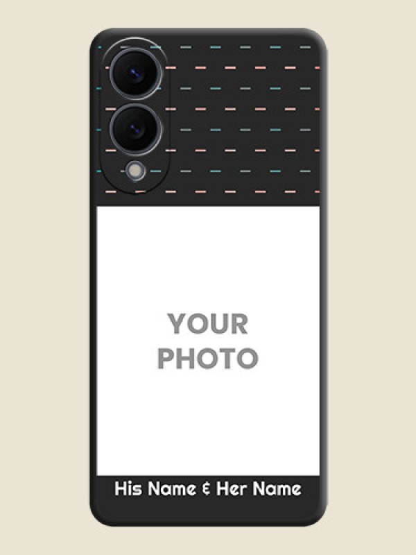 Custom Line Pattern Design with Text On Space Black Custom Soft Matte Mobile Back Cover - Samsung Galaxy S25 Edge 5G - alternate view