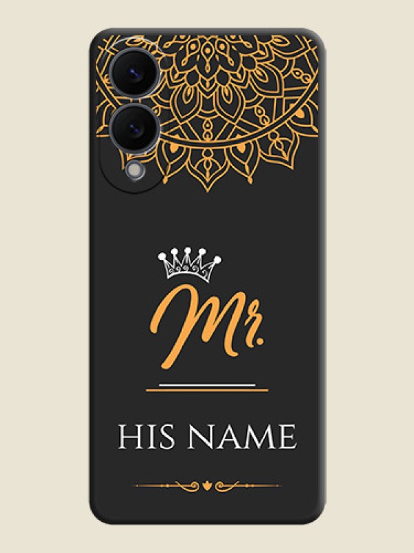 Custom Mr Name with Floral Design On Space Black Custom Soft Matte Mobile Back Cover - Samsung Galaxy S25 Edge 5G - alternate view