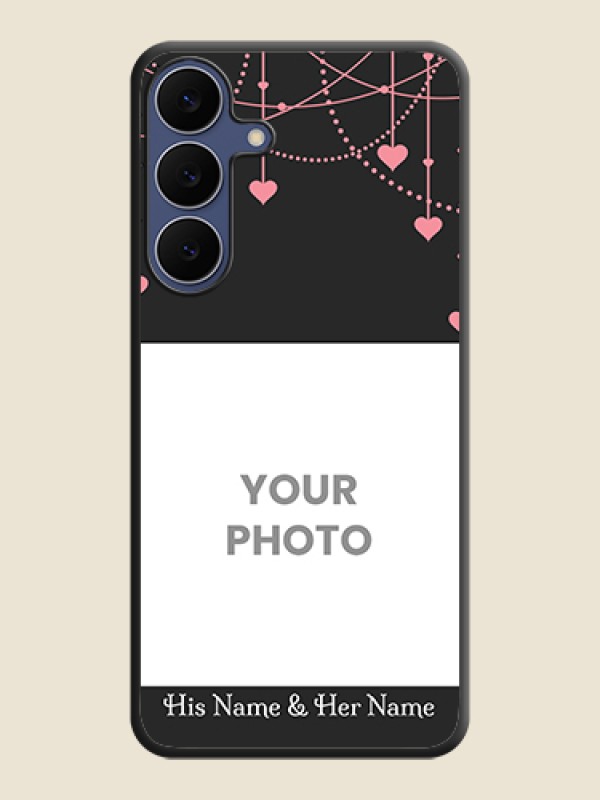 Custom Pink Love Hangings with Text On Space Black Custom Soft Matte Mobile Back Cover - Samsung Galaxy S25 FE 5G - alternate view