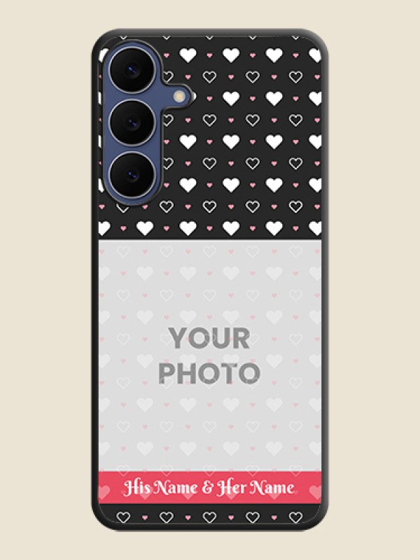 Custom White Color Love Symbols with Text Design on Photo On Space Black Custom Soft Matte Mobile Back Cover - Samsung Galaxy S25 FE 5G - alternate view