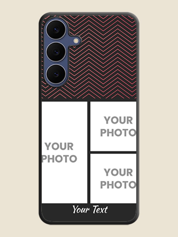 Custom Wave Pattern with 3 Image Holder On Space Black Custom Soft Matte Mobile Back Cover - Samsung Galaxy S25 FE 5G - alternate view
