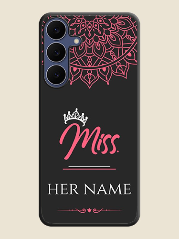 Custom Mrs Name with Floral Design On Space Black Custom Soft Matte Mobile Back Cover - Samsung Galaxy S25 FE 5G - alternate view