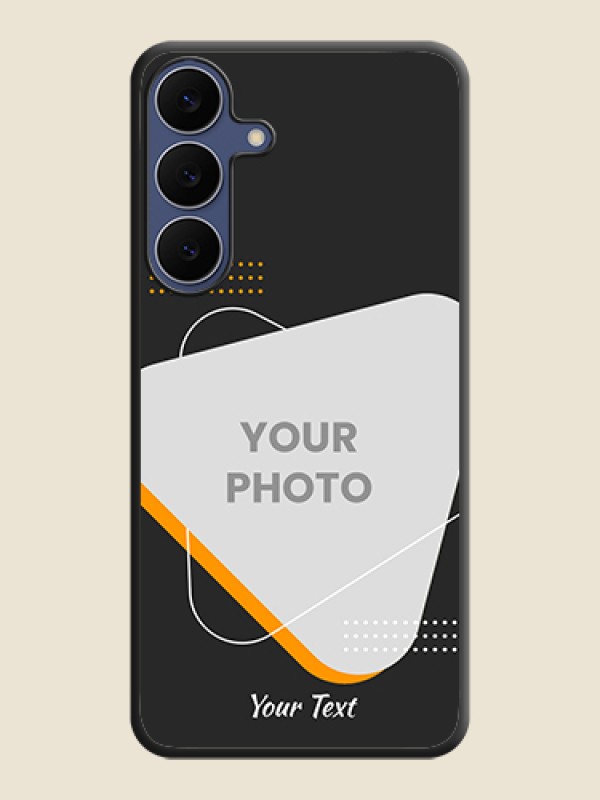 Custom Yellow Triangle on Photo On Space Black Custom Soft Matte Mobile Back Cover - Samsung Galaxy S25 FE 5G - alternate view