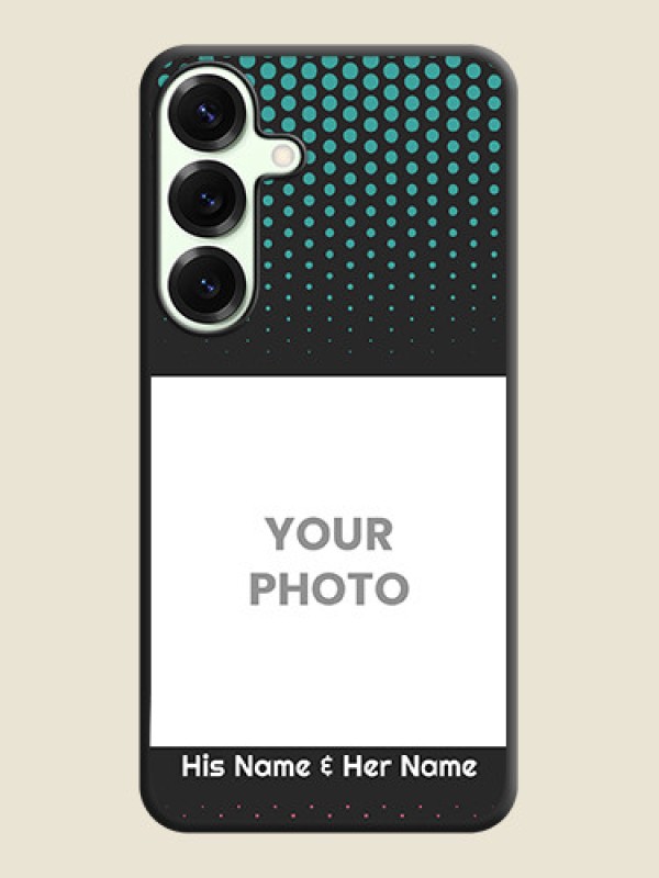 Custom Faded Dots with Grunge Photo Frame and Text On Space Black Custom Soft Matte Mobile Back Cover - Galaxy S25 Plus 5G - alternate view