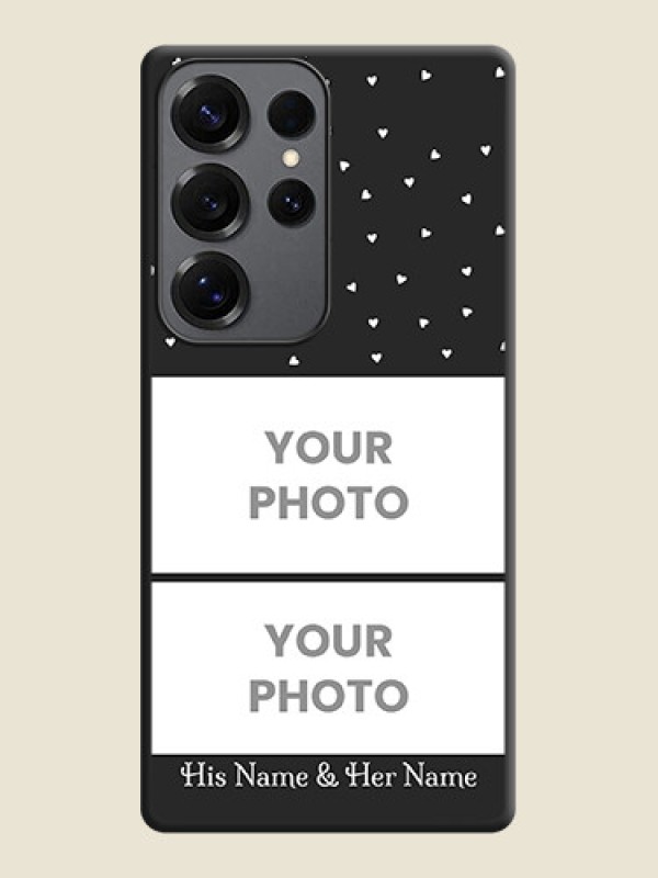 Custom Miniature Love Symbols with Name On Space Black Custom Soft Matte Mobile Back Cover - Galaxy S25 Ultra 5G - alternate view